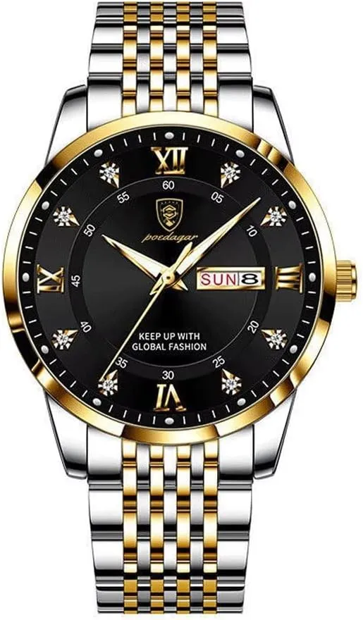 Dress Watch for Men Waterproof Stainless Steel Date Calendar Fashion Men's Wrist Watches Simple Quartz Watches ignorant eventually extreme assail overflow Luxury Mens Watch Business 
