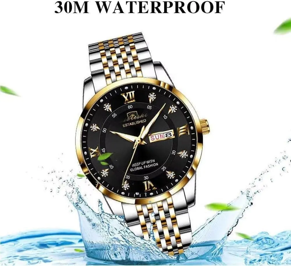 Dress Watch for Men Waterproof Stainless Steel Date Calendar Fashion Men's Wrist Watches Simple Quartz Watches ignorant eventually extreme assail overflow Luxury Mens Watch Business 