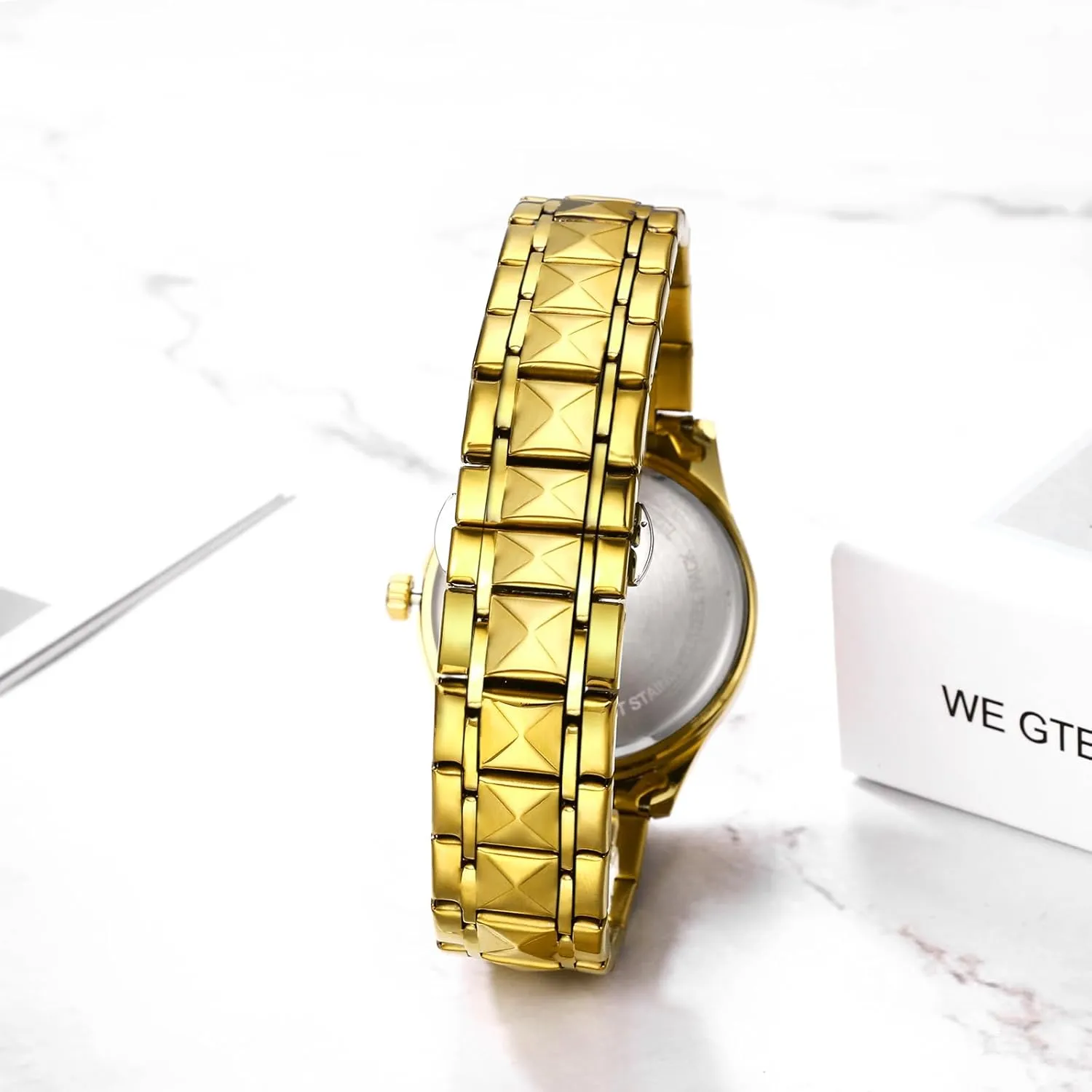 Dress Watch Waterproof Luminous Day Date Watch OIDEA Stainless Steel Men's Watches: journeyman Rhinestone Rhombus Analog Quartz Wrist Watches for Men Business 