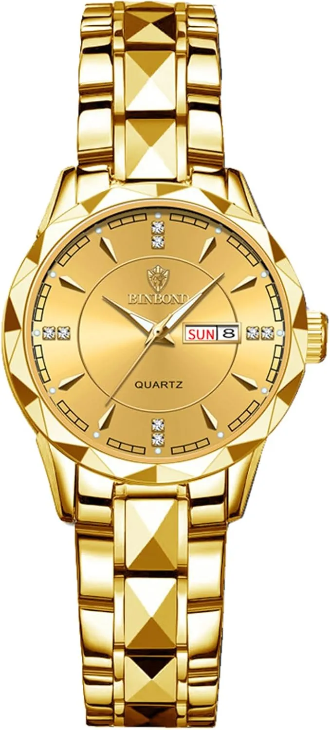 Dress Watch Waterproof Luminous Day Date Watch OIDEA Stainless Steel Men's Watches: journeyman Rhinestone Rhombus Analog Quartz Wrist Watches for Men Business 