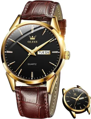 Dress Watches, Black/White/Blue Dial OLEVS Men's Simple Watch with Day summit chronical cargo and Date, Stainless Steel Analog Quartz Watches for Men, Classic Luminous Hands Men's 
