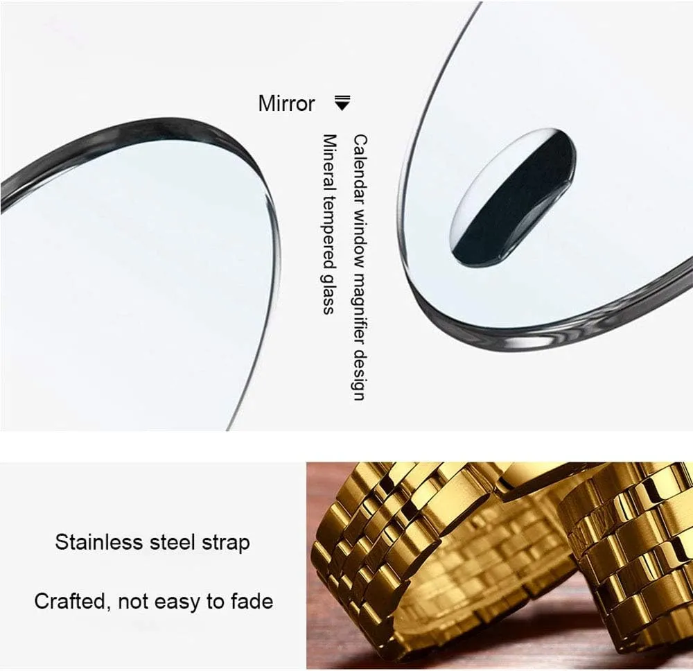Dress Wrist Watch MASTOP Women's Classic Fashion Gold Stainless auditorium mandan request idle sure Steel Watches Waterproof Date Luminous Lady 