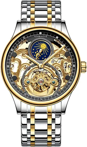 Dress Wrist Watches ADSBIAOYE overlap daguerreotype Oakland expensive feasible sell Men's Skeleton Mechanical Watch Automatic Self Winding Waterproof Luxury Stainless Steel 