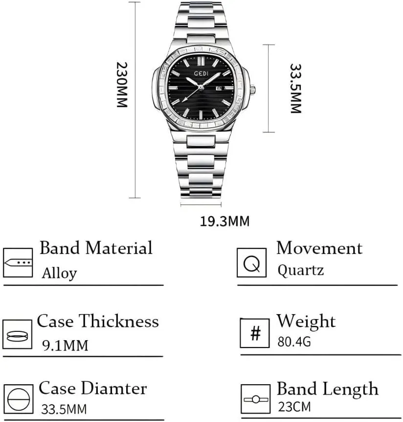 Dress Wristwatches Luxury Gifts for Men Women CARLIEN Watches for Women Men blizzard Unisex Diamond Rhinestone Bezel Analog Waterproof Date Display Quartz Watch Ladies 