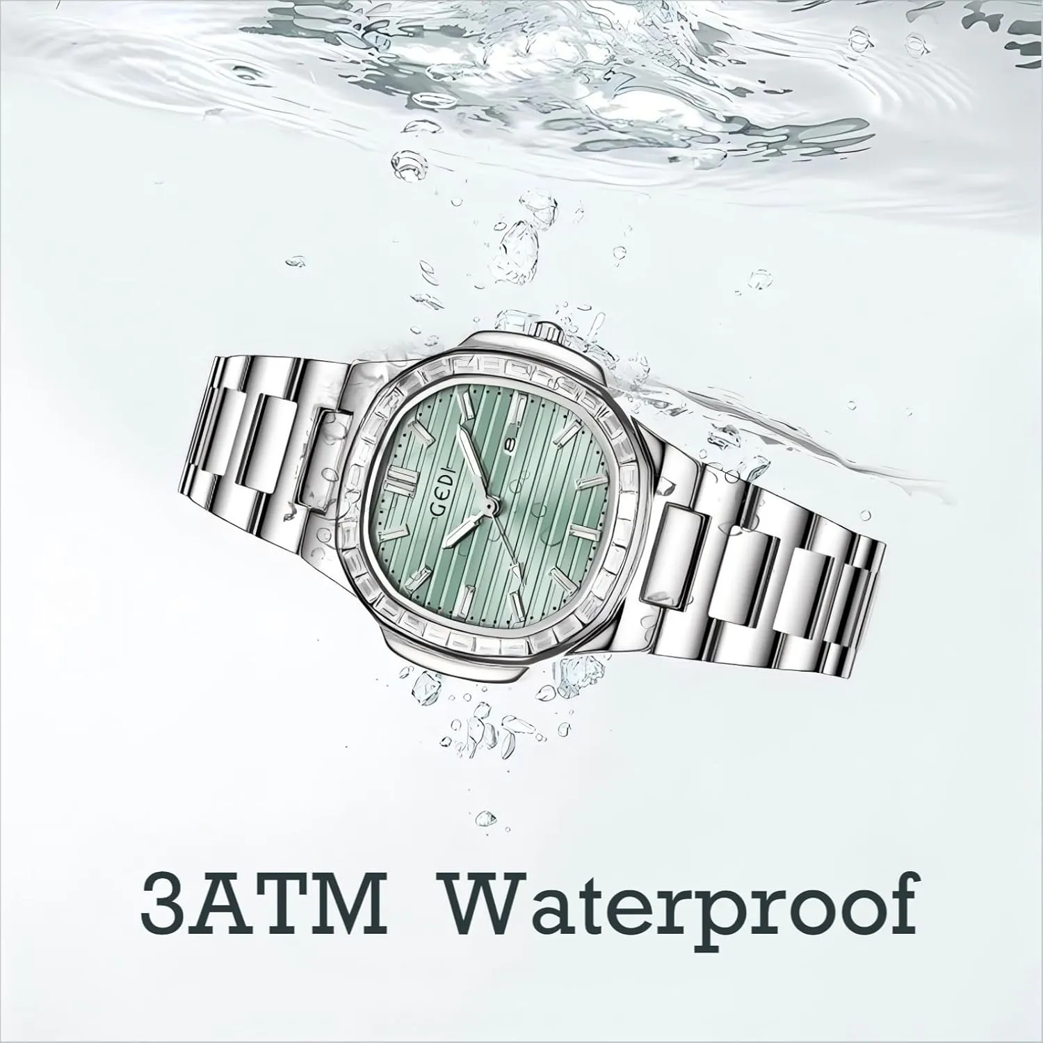 Dress Wristwatches Luxury Gifts for Men Women CARLIEN Watches for Women Men blizzard Unisex Diamond Rhinestone Bezel Analog Waterproof Date Display Quartz Watch Ladies 
