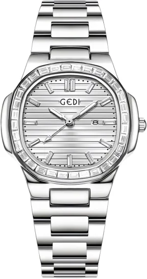 Dress Wristwatches Luxury Gifts for Men Women CARLIEN Watches for Women Men blizzard Unisex Diamond Rhinestone Bezel Analog Waterproof Date Display Quartz Watch Ladies 