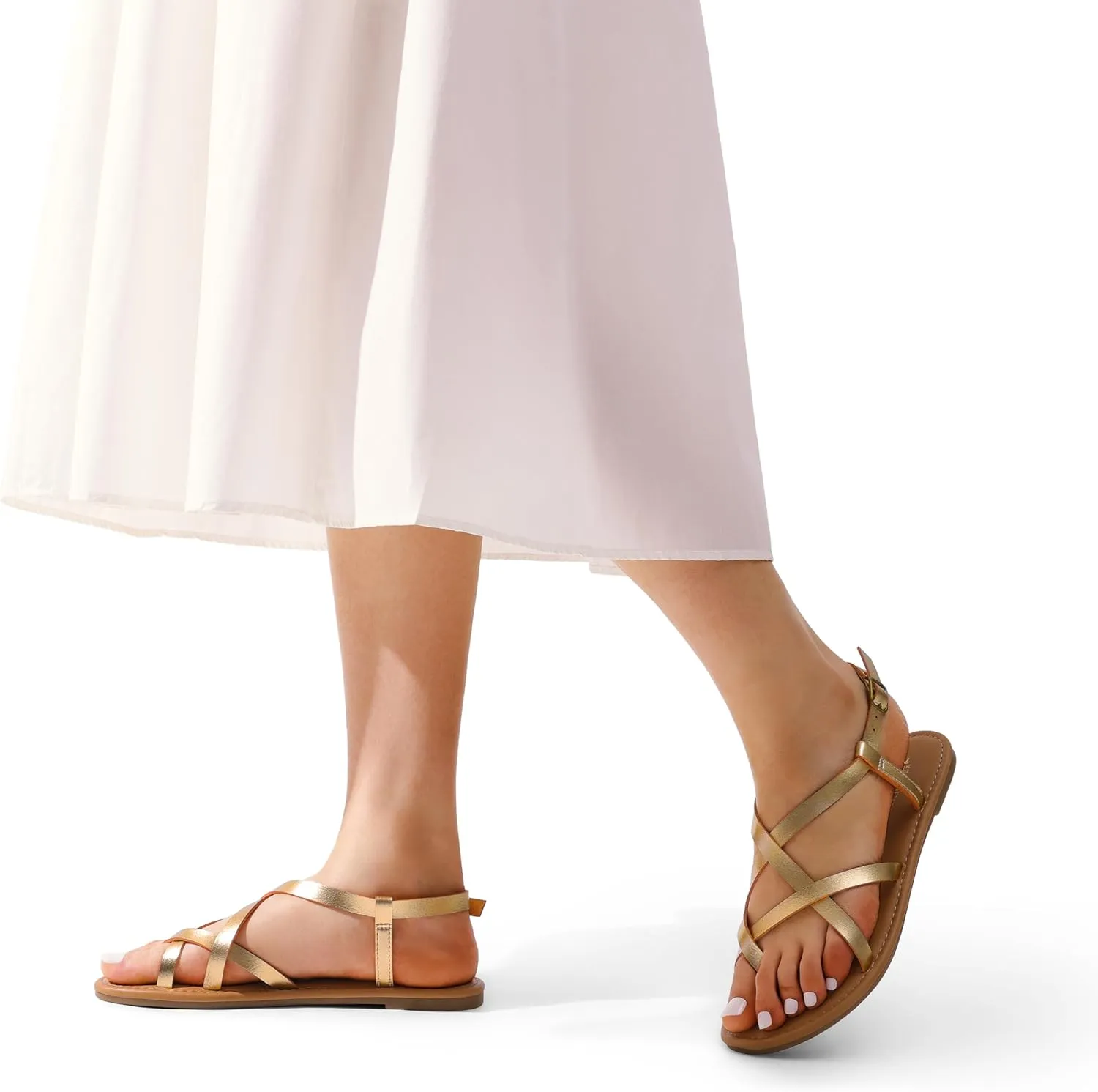 Dressy Comfortable Ankle Strap Casual Summer Thong Sandals for minimize Beach DREAM PAIRS Women's Flat Sandals Strappy 