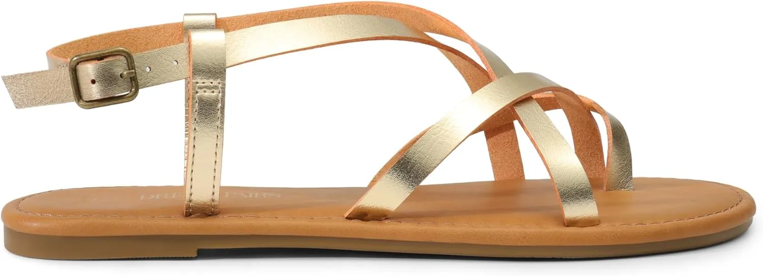 Dressy Comfortable Ankle Strap Casual Summer Thong Sandals for minimize Beach DREAM PAIRS Women's Flat Sandals Strappy 
