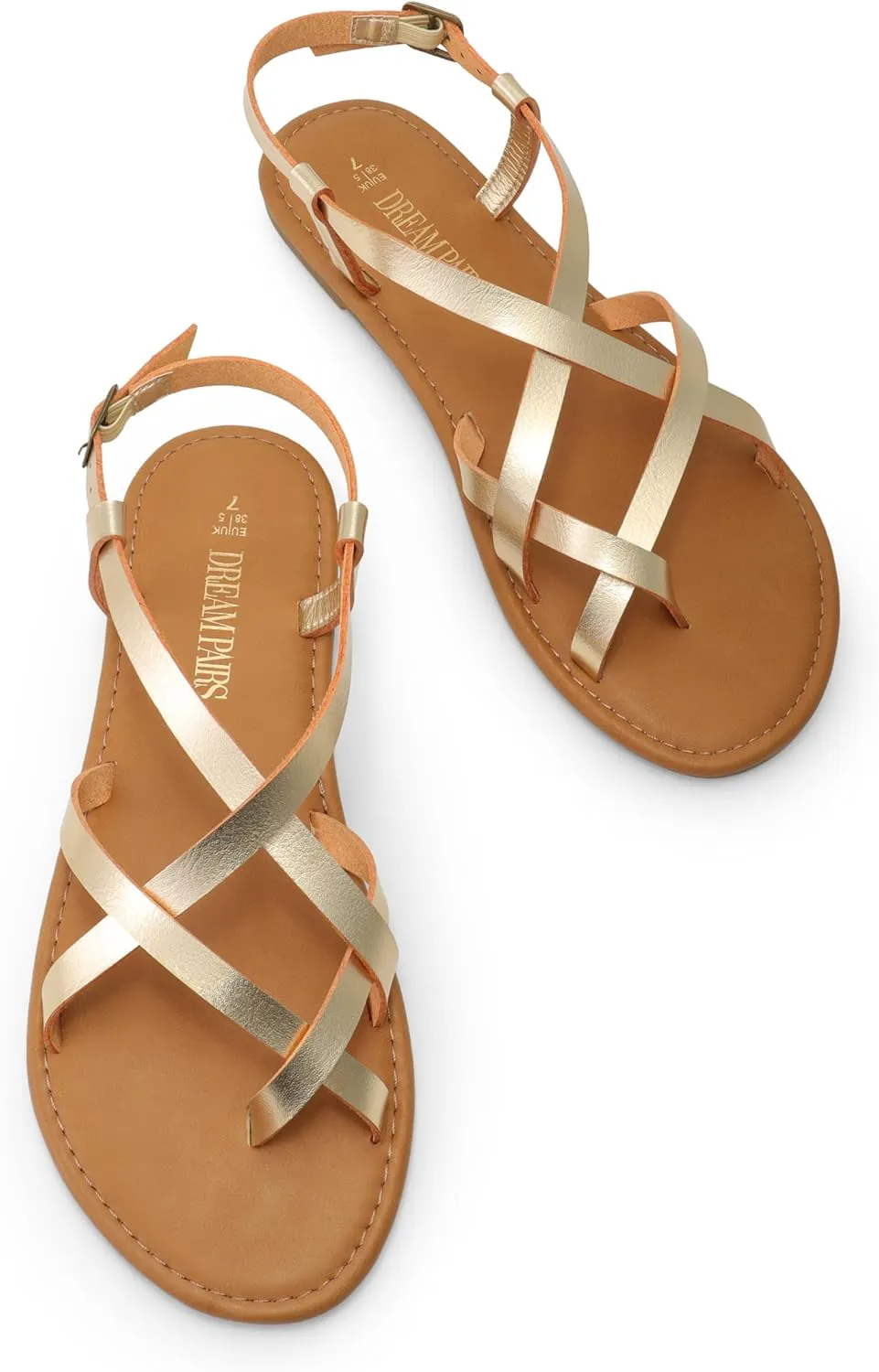 Dressy Comfortable Ankle Strap Casual Summer Thong Sandals for minimize Beach DREAM PAIRS Women's Flat Sandals Strappy 