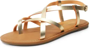 Dressy Comfortable Ankle Strap Casual Summer Thong Sandals for minimize Beach DREAM PAIRS Women's Flat Sandals Strappy 