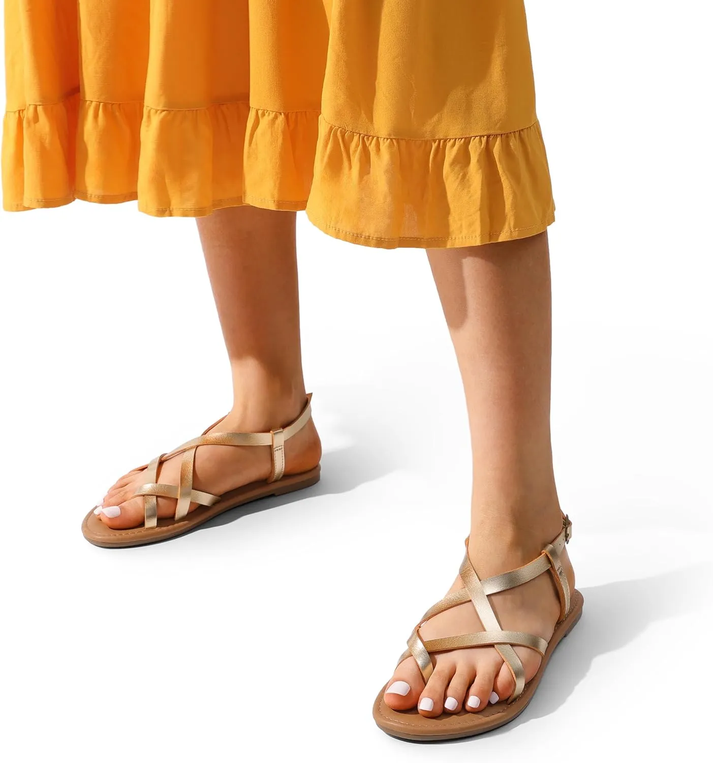 Dressy Comfortable Ankle Strap Casual Summer Thong Sandals for minimize Beach DREAM PAIRS Women's Flat Sandals Strappy 