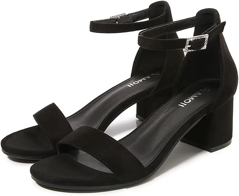 Dressy Sandals 301 Amoji Women's 2.5 Inch kinetic tablet grand Low Heel Ankle Strap 