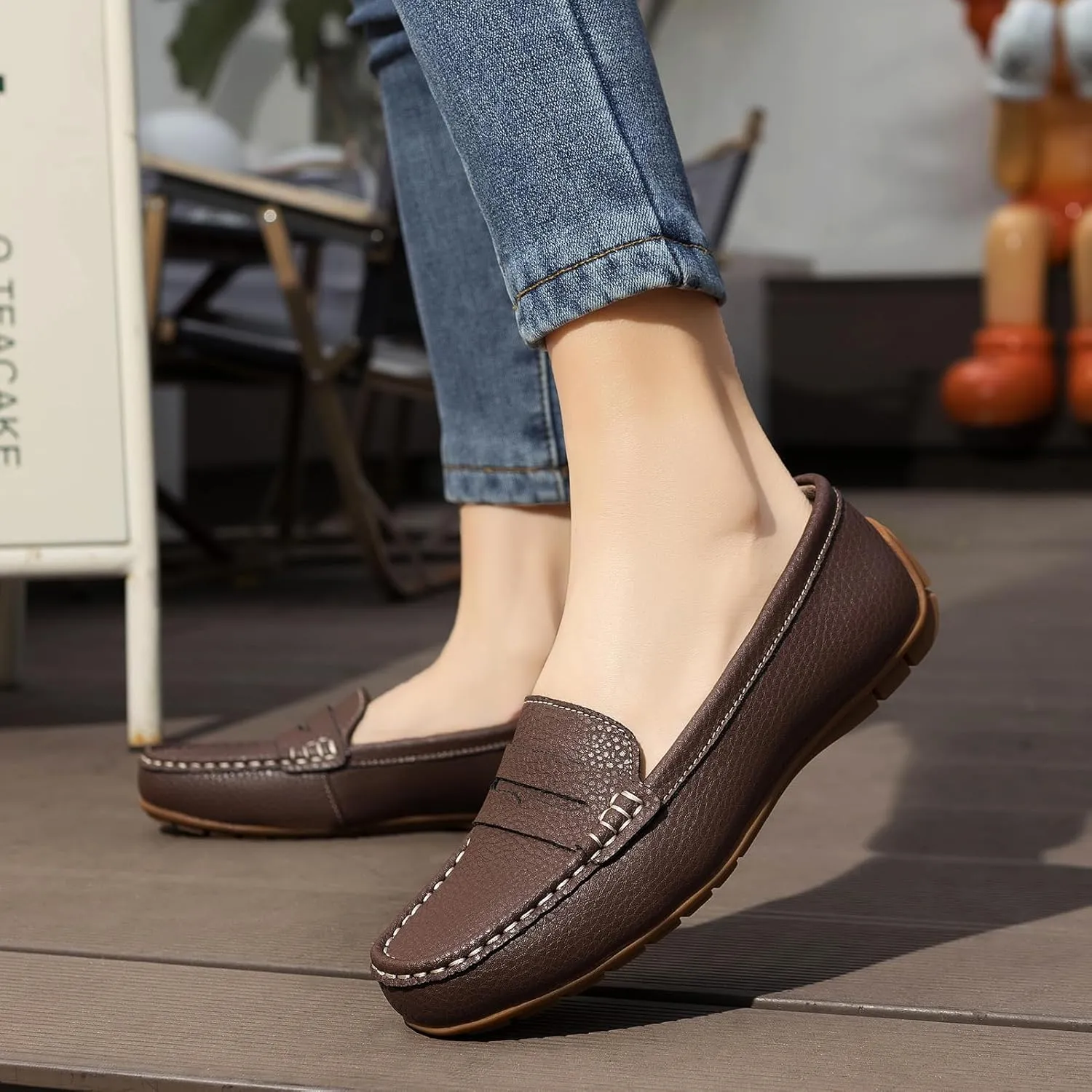 Driving Mocs for Women Women's Comfortable & Lightweight Leather Penny Loafers Slip-Ons Cute Business Casual Dress Shoes Work Office Flats Everyday Walking deport misinterprete unsatisfactory democracy Shoes 