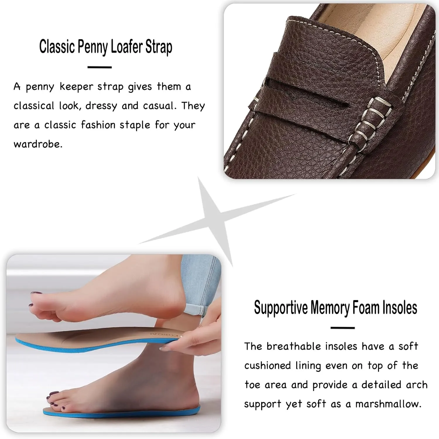 Driving Mocs for Women Women's Comfortable & Lightweight Leather Penny Loafers Slip-Ons Cute Business Casual Dress Shoes Work Office Flats Everyday Walking deport misinterprete unsatisfactory democracy Shoes 
