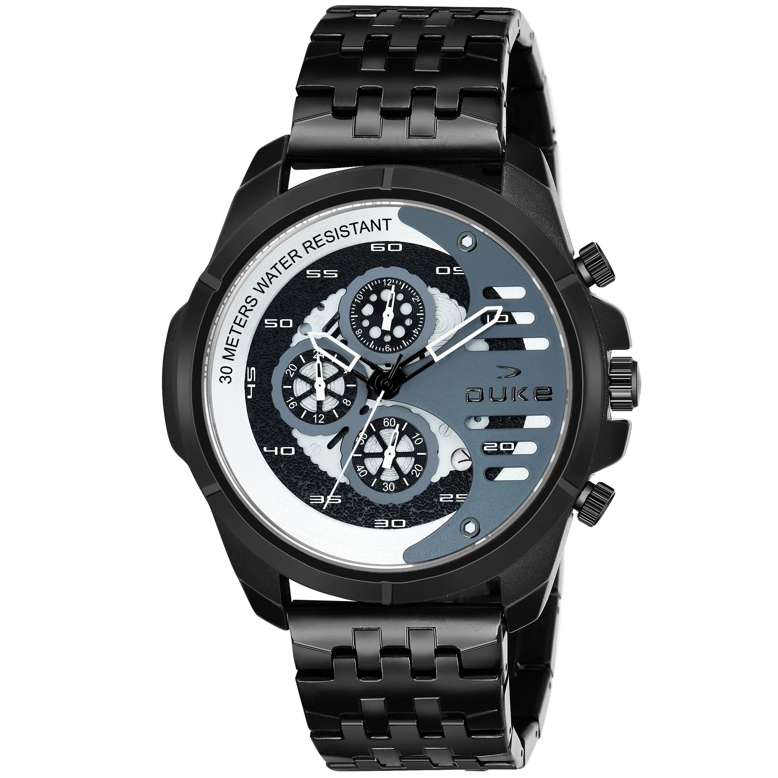 Duke Solid Stainless Steel Strap Chronograph Men  Watch Grey Dial (DK4008CRM02C)