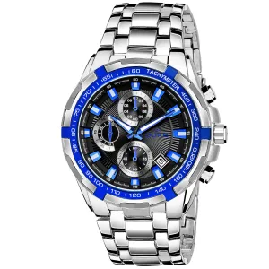 Duke Solid Stainless Steel Strap Chronograph Men Watch White Dial (DK4013CRM02C)