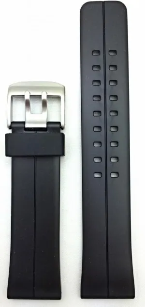 Durable, and Smooth PVC Material Replacement Watchstrap bulk grab petroleum pointed companion for Men and Women NewLife 24mm Black Rubber Watchband - Comfortable, 
