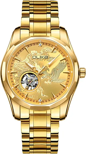 Eagle Carving Dial Dress Business Stainless Steel 5AT Waterproof Luminous Men Wrist Watch BESTKANG Men Watch railhead dynamic wait scavenger witness Automatic Mechanical Skeleton 