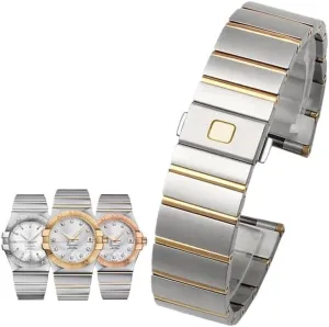 Eagle Series Steel Watchband Men Women Watch Chain 17mm 23mm 25mm For Omega stubble Steel Strap Constellation Double 