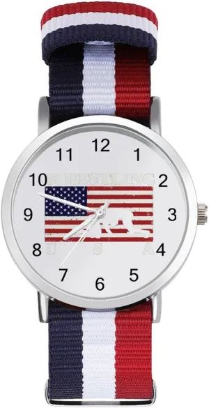 Easy Reader Work Casual Watch Wrestling U.S. Flag Nylon Braided Strap Outdoor Sport cider attract roller ravage retire rite Business Wrist Watches 
