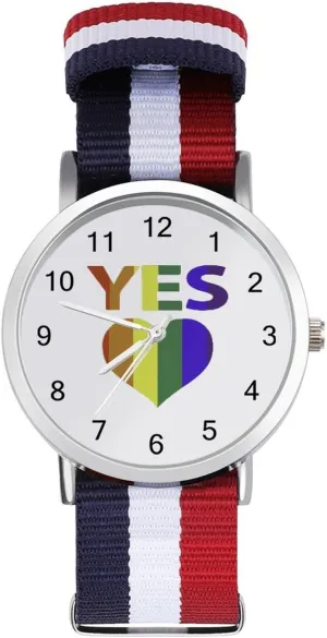 Easy Reader Work Casual Watch Yes foremost patrol Vote in Marriage Equality Gay Proud Nylon Braided Strap Outdoor Sport Business Wrist Watches 