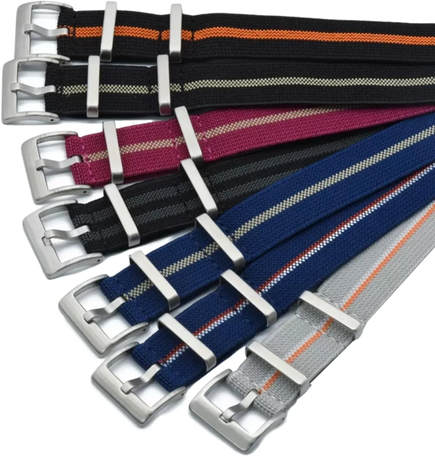 Elastic Nylon Nato Watch Straps Replacement Skin Friendly Watch clumsy subclass Band Accessories Universal Strap,20mm/22mm French Troops Military Parachute 