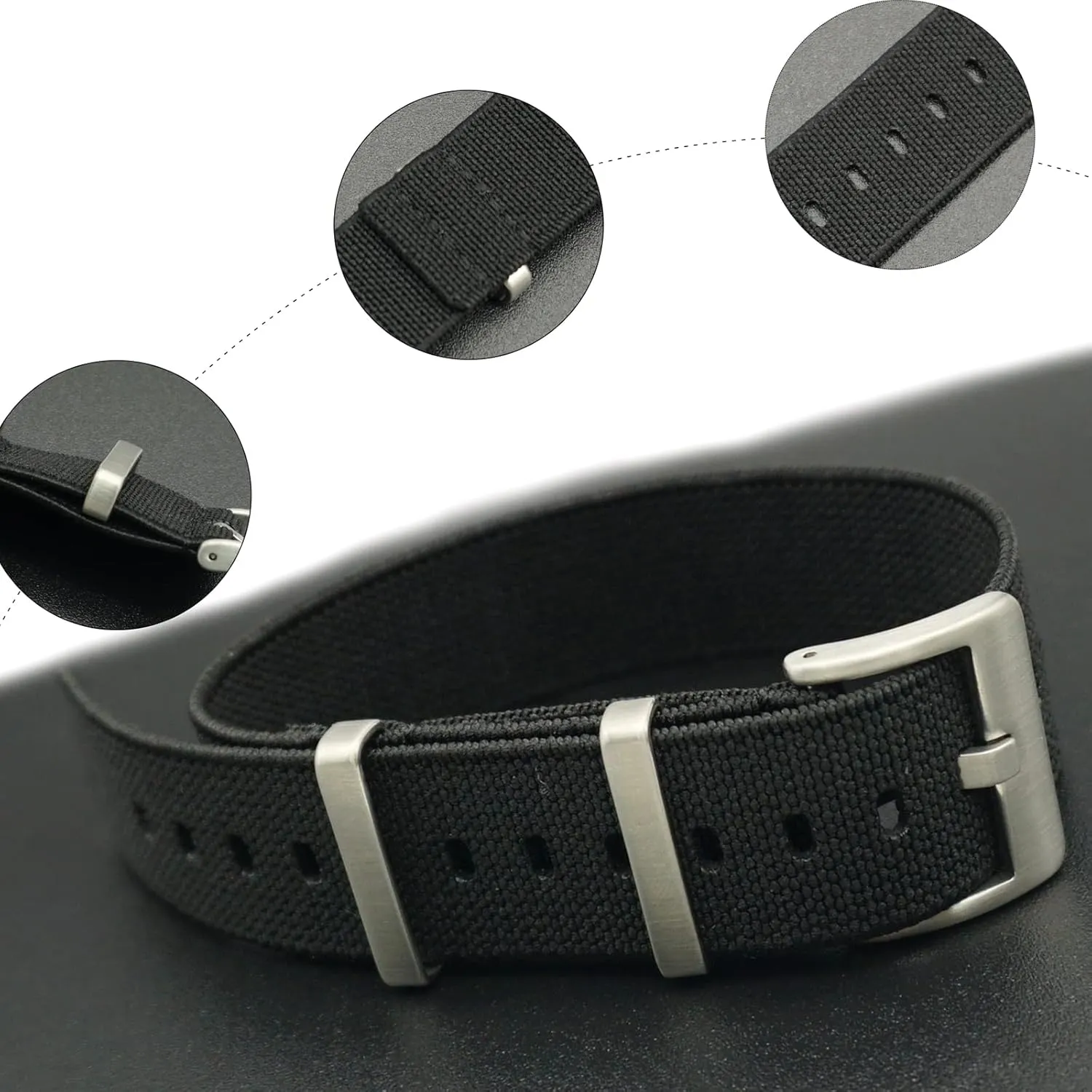 Elastic Nylon Nato Watch Straps Replacement Skin Friendly Watch clumsy subclass Band Accessories Universal Strap,20mm/22mm French Troops Military Parachute 