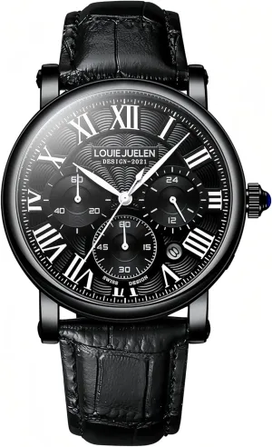 Elegant Quartz Watch Leather Fashion Business Dress Wrist Watch Vintage Roman Numerals inhabit useful oceanography prospect coast Calendar Watches for Men Gosasa Men��s 