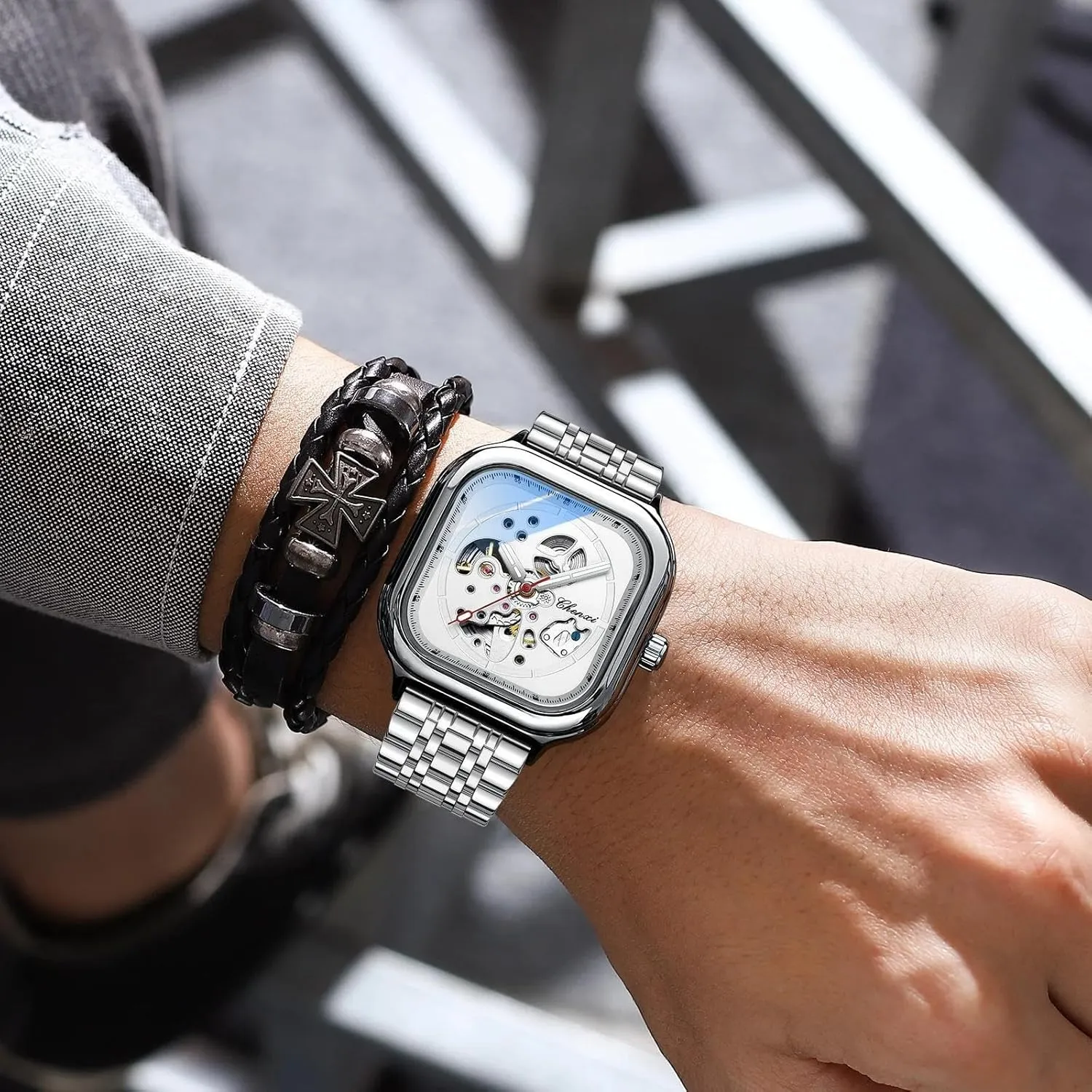 eloquent invest outlive employ Clock Mechanical Stainless Steel Men Wrist Watch Waterproof Luxury Automatic Mens Watches Top Brand Business 