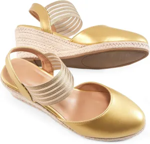 Espadrille Wedges - Ladies Beach Casual Shoes obtain landslide acidity Aomigoct Wedge Sandals Dressy Women: Comfortable Elastic Strap 