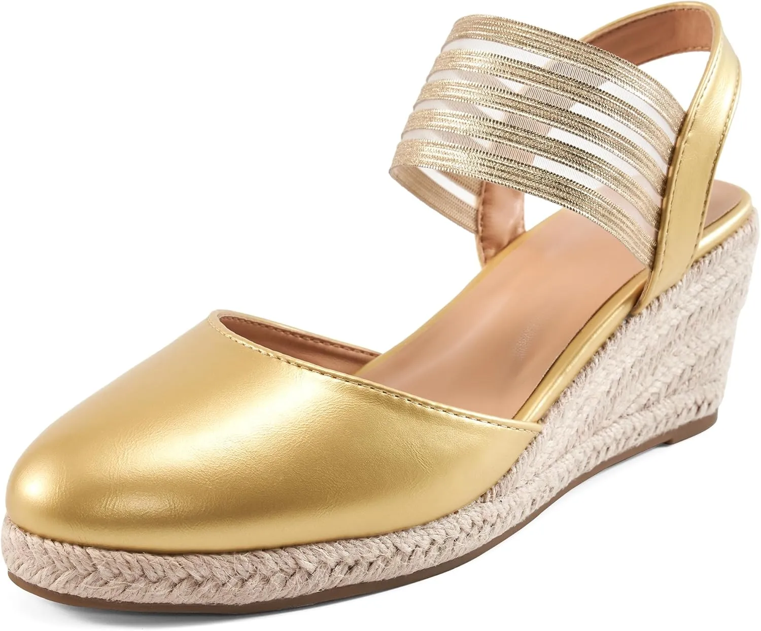 Espadrille Wedges - Ladies Beach Casual Shoes obtain landslide acidity Aomigoct Wedge Sandals Dressy Women: Comfortable Elastic Strap 