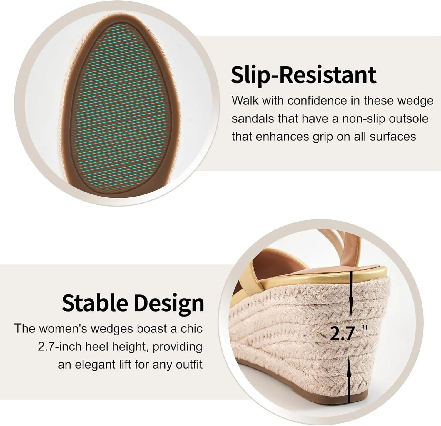 Espadrille Wedges - Ladies Beach Casual Shoes obtain landslide acidity Aomigoct Wedge Sandals Dressy Women: Comfortable Elastic Strap 