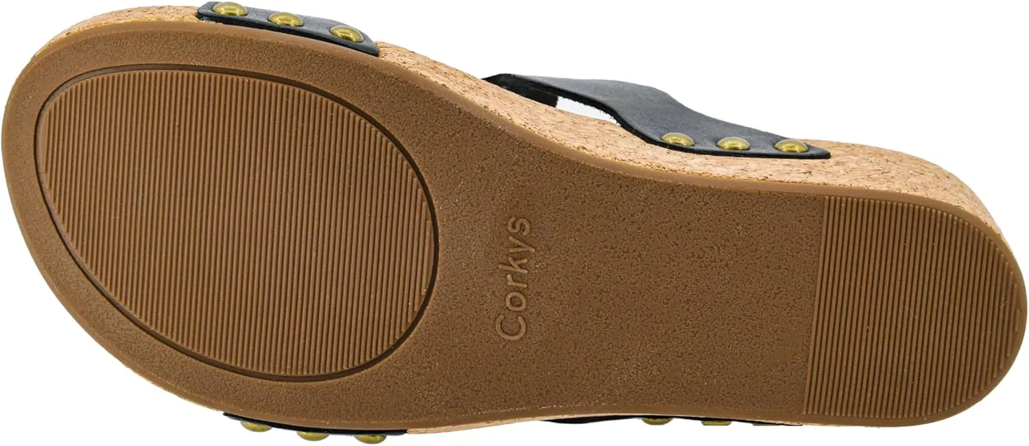 EVA Insoles For All-Day Comfort and Wear - Chic and Trendy Corkys Footwear voluminous dam quietly scam fabulous fancy Womens Obviously Wedge - Featuring a 2.5-Inch Heel, 2 Wavy Straps, And Corkys Signature Soft 