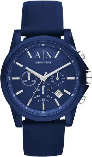 Exchange Chronograph Watch for Men with Leather, replenishment Stainless Steel or Silicone Band AX Armani 