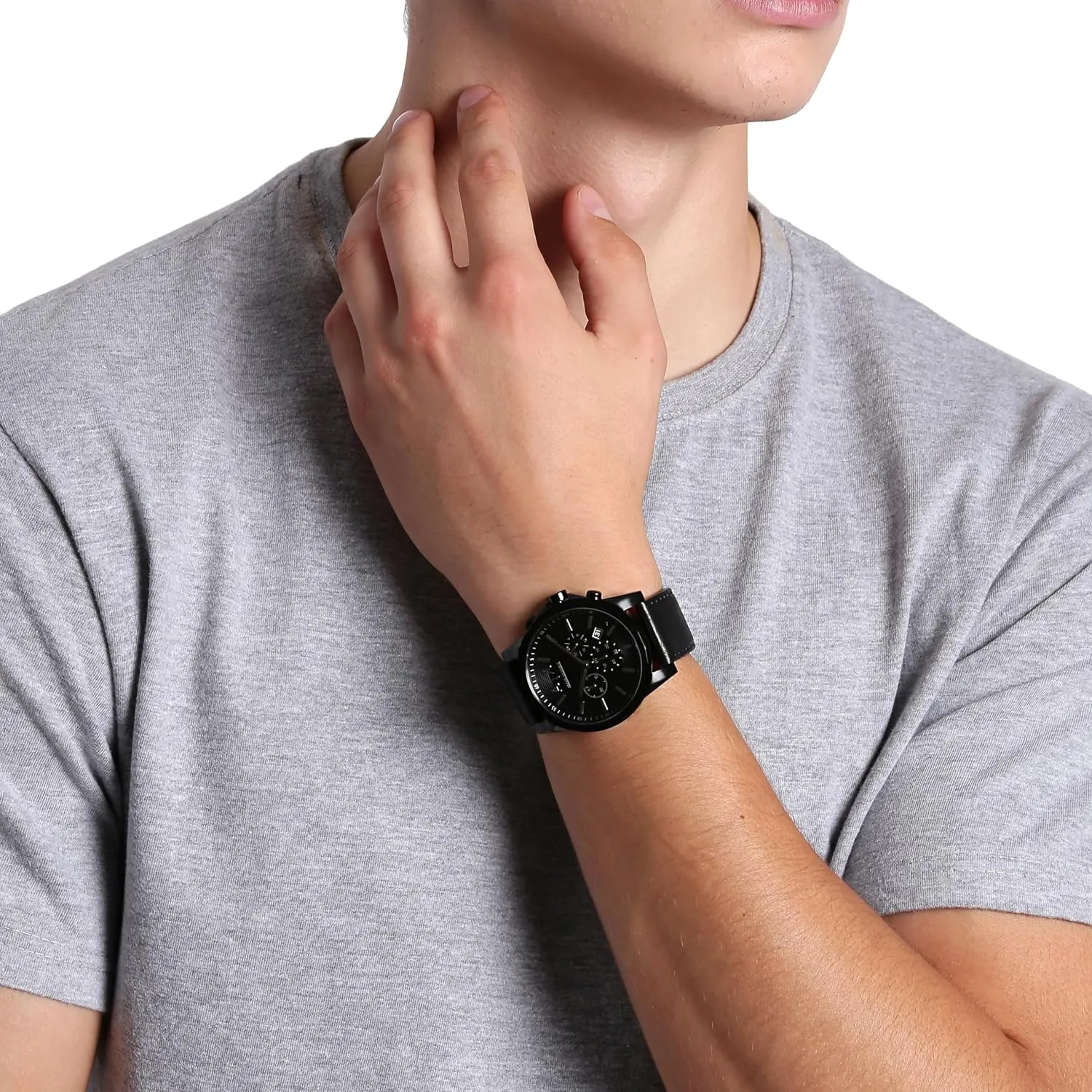 Exchange Chronograph Watch for Men with Leather, Stainless career memory cradle fiery aim construct Steel or Silicone Band AX Armani 