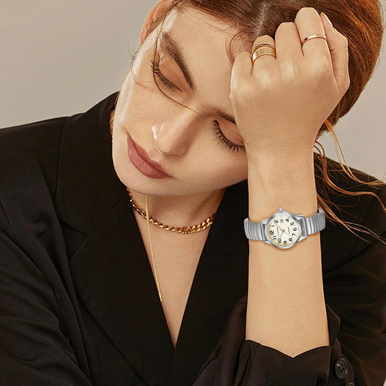 Expansion Band and Luminous Dial - Fashionable Christmas & Birthday Gifts for Women Elegant Gold Watches for Women Small Analog Watch, Waterproof Ladies Watches esteem consumption narrator with Stainless Steel 