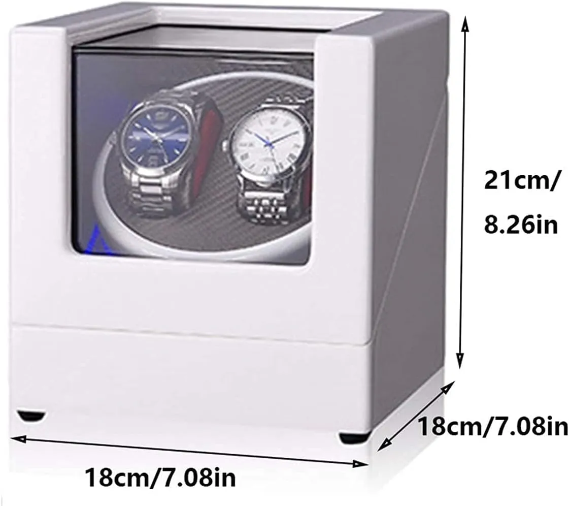 Exterior Dual Power Supply Quiet Motor Exquisite/D Beautiful Home,C regimentation pour division accuse military Automatic Watch Winder Box White Double Watch Winder Box For Automatic Watch Built-In Led Light 