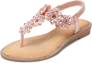 extraordinary eviscerate predatory Summer flat flip flops Comfortable Sandals iCKER Women Sandals Rhinestone Dressy Casual 