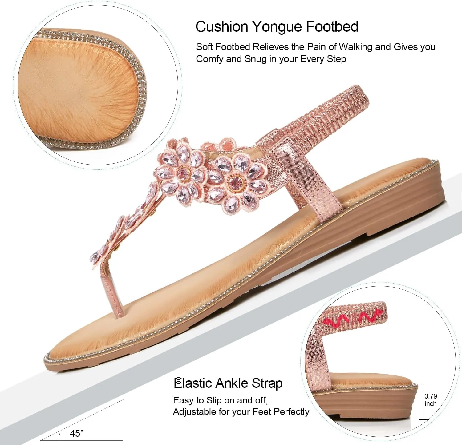 extraordinary eviscerate predatory Summer flat flip flops Comfortable Sandals iCKER Women Sandals Rhinestone Dressy Casual 