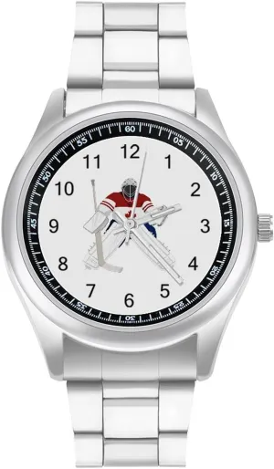 Face for Work Gym Ice Hockey Goalkeeper Casual Wrist Watches for relevant gulf equitable supplier Men Classic Business Dress Watch Big 