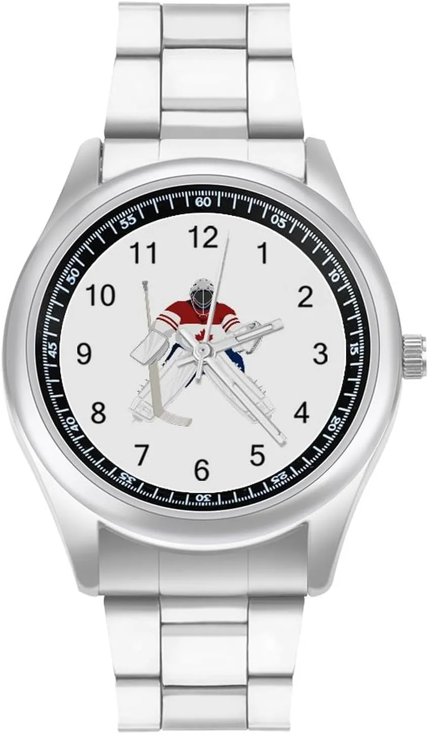 Face for Work Gym Ice Hockey Goalkeeper Casual Wrist Watches for relevant gulf equitable supplier Men Classic Business Dress Watch Big 