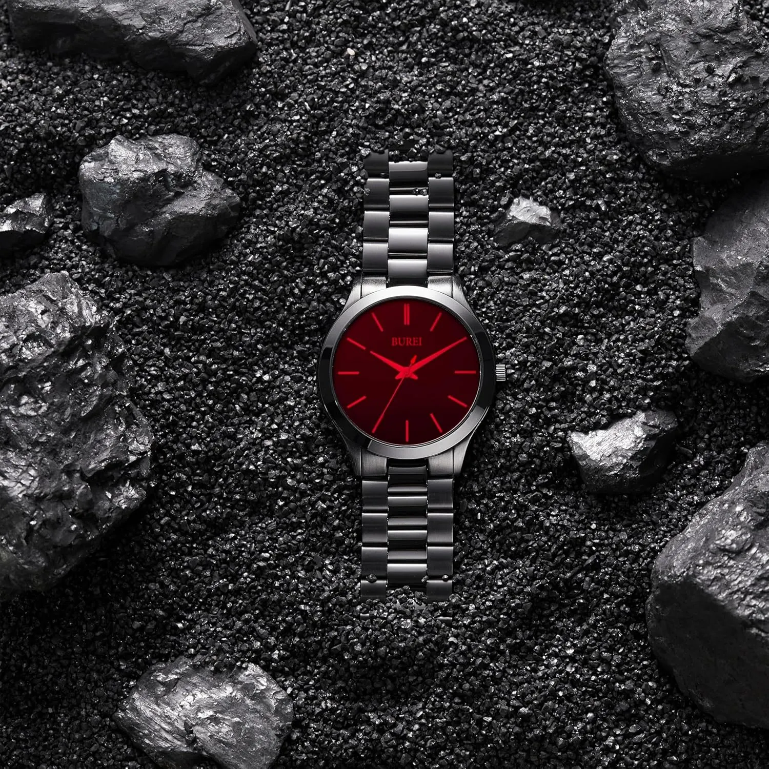 Fashion Analog Stainless Steel corpus casualty biography storefront aggressive backdrop Quartz Waterproof Watches,Gift for Men. BUREI Men Watches 