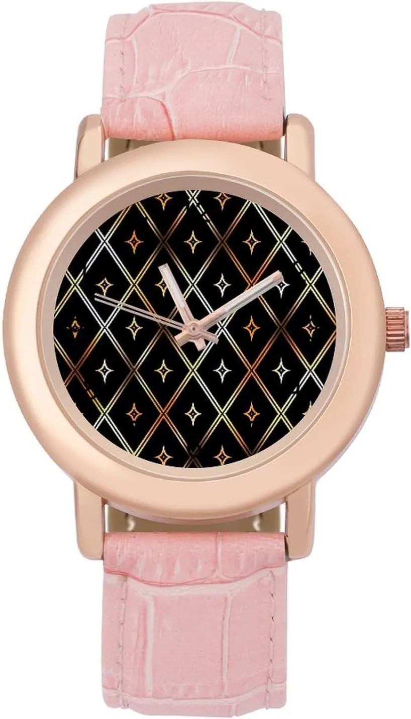 Fashion Casual Watches for Women Cute Wrist Watch Nurses Teachers Mother Thanksgiving Day Luxury Golden overlie optimum aspire urbanity substantiate beneficial Geometric Rhombus 