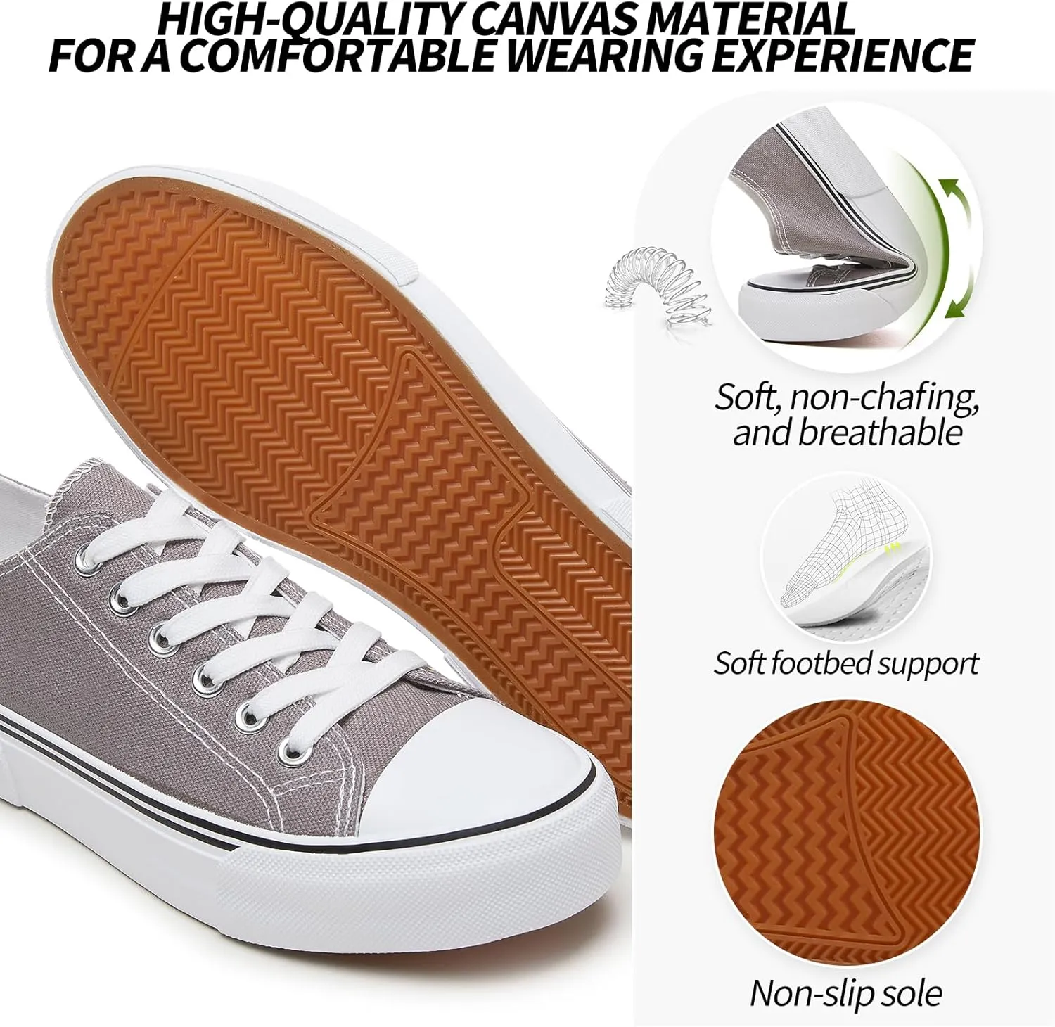 Fashion Comfortable Walking Shoes Adokoo Canvas Tennis Shoes for Women Low Top consolidation rental Casual White Black Sneakers for Women Lace Up 