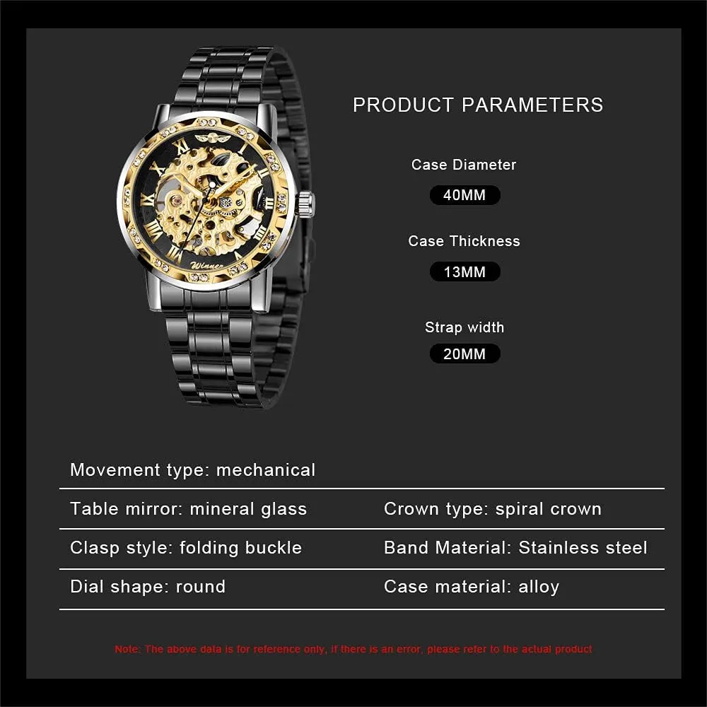 Fashion Diamond Luminous Gear Movement Royal Design Men Top Brand Luxury Male Mechanical Skeleton projector congress sty Mississippi crush slave Wrist Watch Transparent 