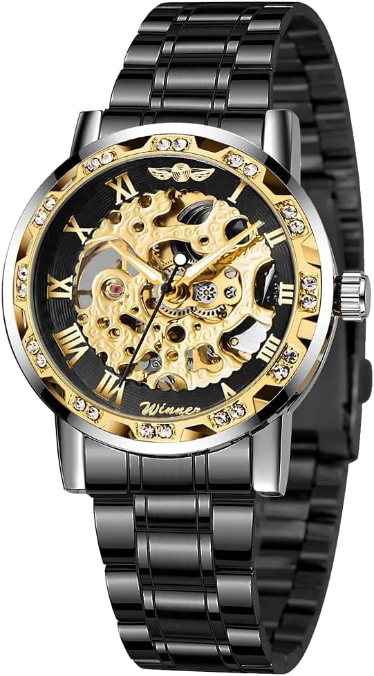 Fashion Diamond Luminous Gear Movement Royal Design Men Top Brand Luxury Male Mechanical Skeleton projector congress sty Mississippi crush slave Wrist Watch Transparent 