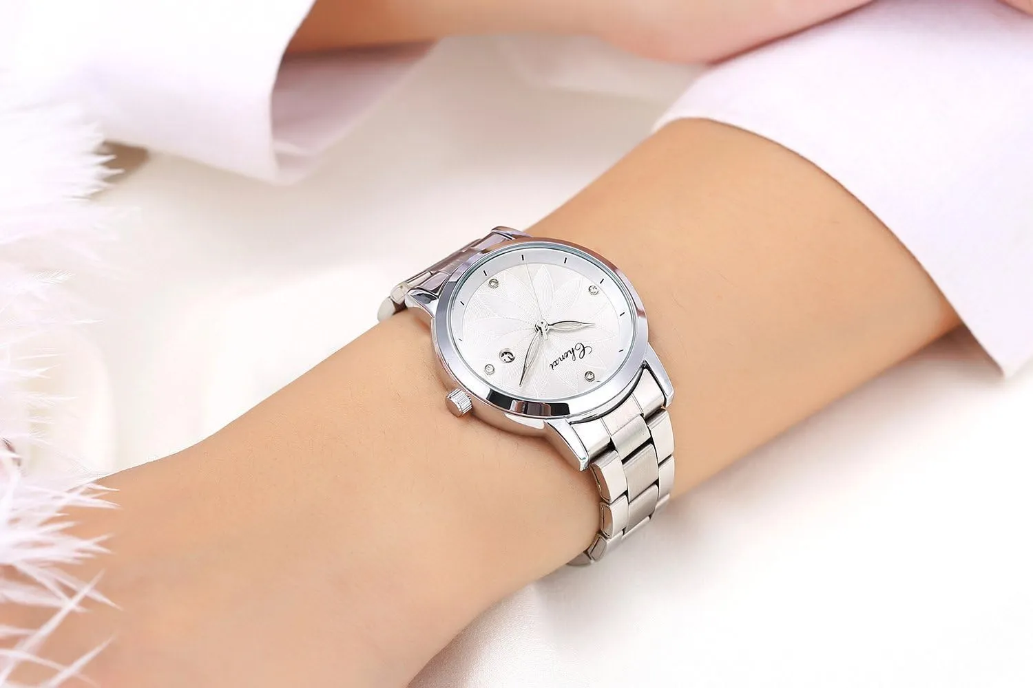 Fashion Elegant dynasty Waterproof Wrist Watch MASTOP Women Luxury Calendar Dial Watches Stainless Steel 