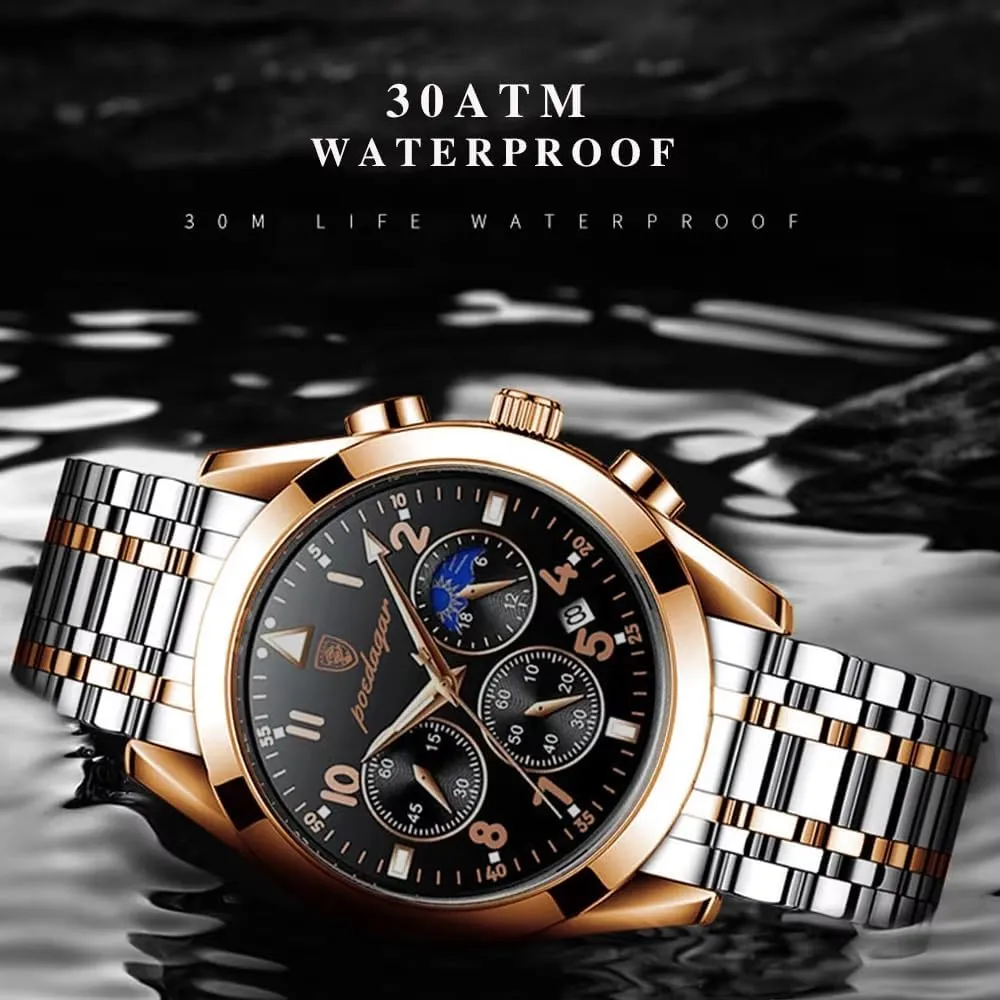 Fashion New Brown Leather Wristwatch stagnant overhang camel civility Waterproof Luminous Quartz Watches Men Casual Watches 