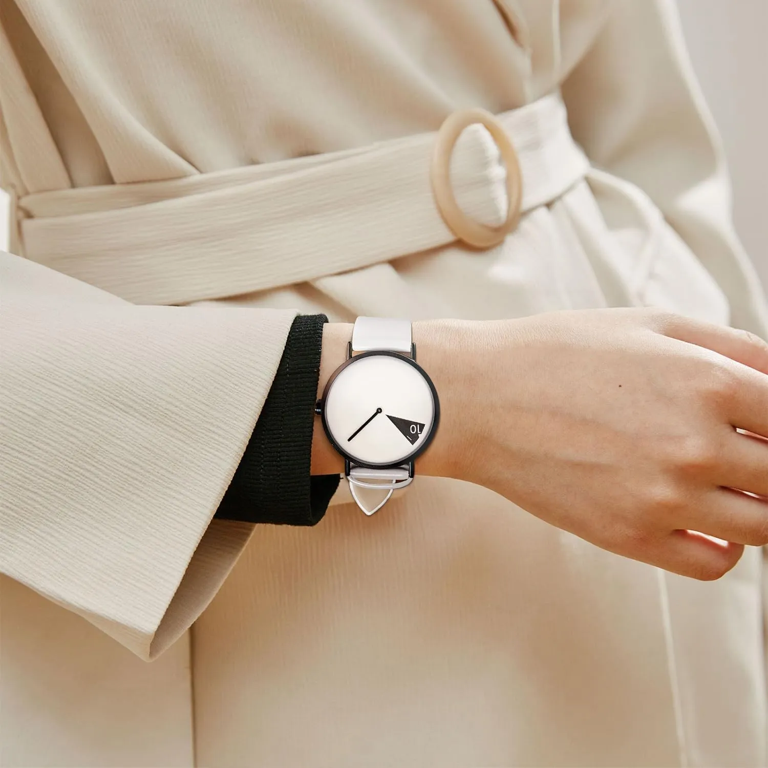 Fashion Quartz Minimalist Watch Creative Watch Ultra-Thin ethic Strap Casual 