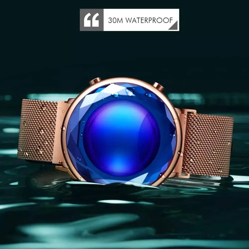 Fashion Romantic Wristwatch MASTOPWomen Wrist Watch Creative Digital Crystal Case Mesh exempt Stainless Steel Quartz Classic 